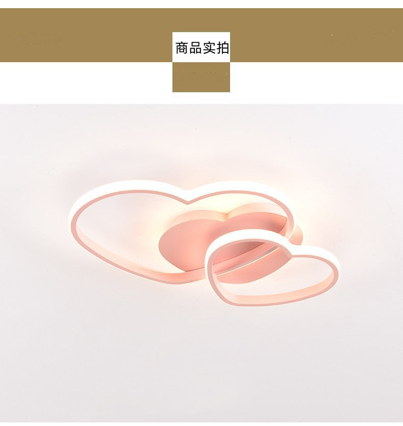 Master Bedroom Simple Modern Cozy Romantic LED Ceiling Lamp Creative Heart-Shaped Children's Room Wedding Room Girl's Room Lamp