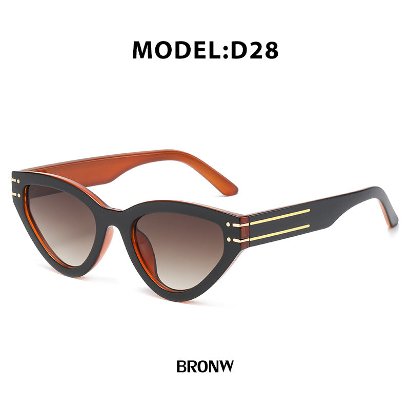 New European and American style personality cat-eye UV protection sunglasses for women ins Small Frame Sunglasses Eyewear Trendy Wholesale