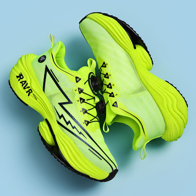 2025Autumn Winter Casual Fashion Double Mesh Knob Buckle Sneakers Super High Elastic Soft Sole Carbon Plate Anti-Slip Running Shoes