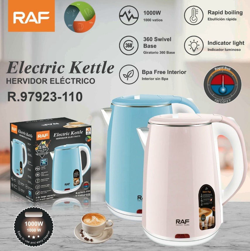 RAF European and American Standard Household Electric Kettle Large Capacity Fast Boiling Kettle Automatic Power-off Anti-dry Boiling Kettle2.3L7923