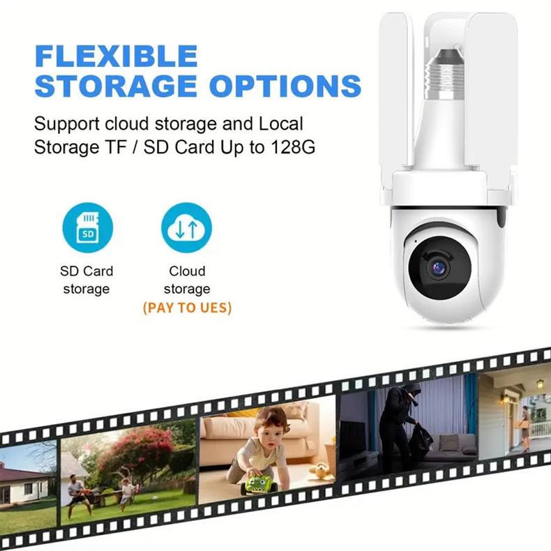 Wireless Light Head Surveillance Camera 360360-Degree Panoramic Smart HD Three-Blade Fan-Shaped Surveillance Camera Light Head