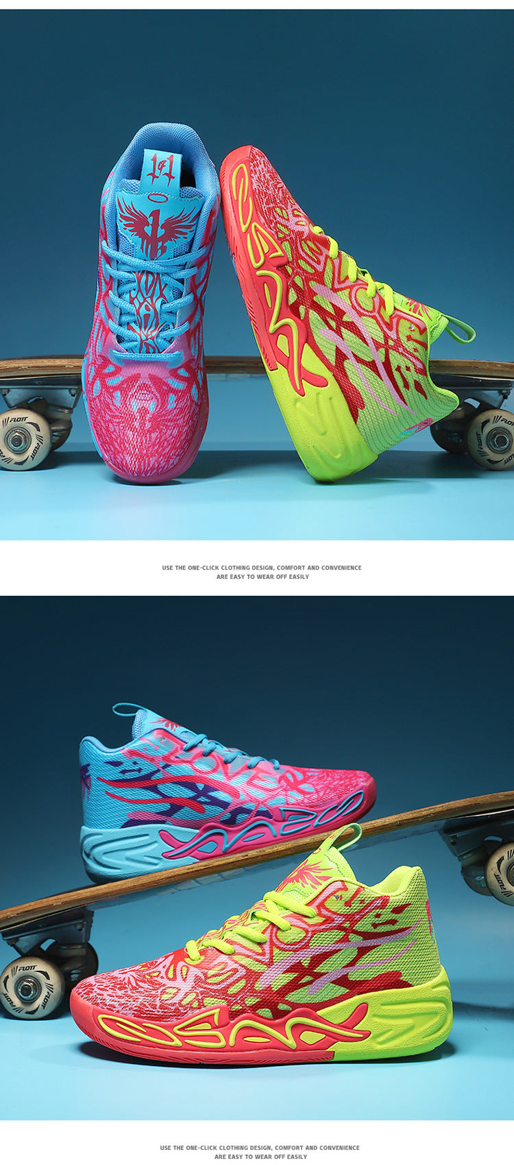 Fashion Trend Basketball Shoes New Youth Mandarin Duck Mesh Breathable Sports Shoes High-Top Training Boots