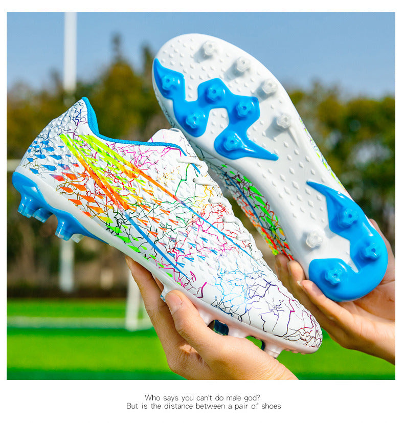 New professional football shoes for men and women AG Long Spike Colorful Multi-Color Youth Student Grass Competition Training Shoes