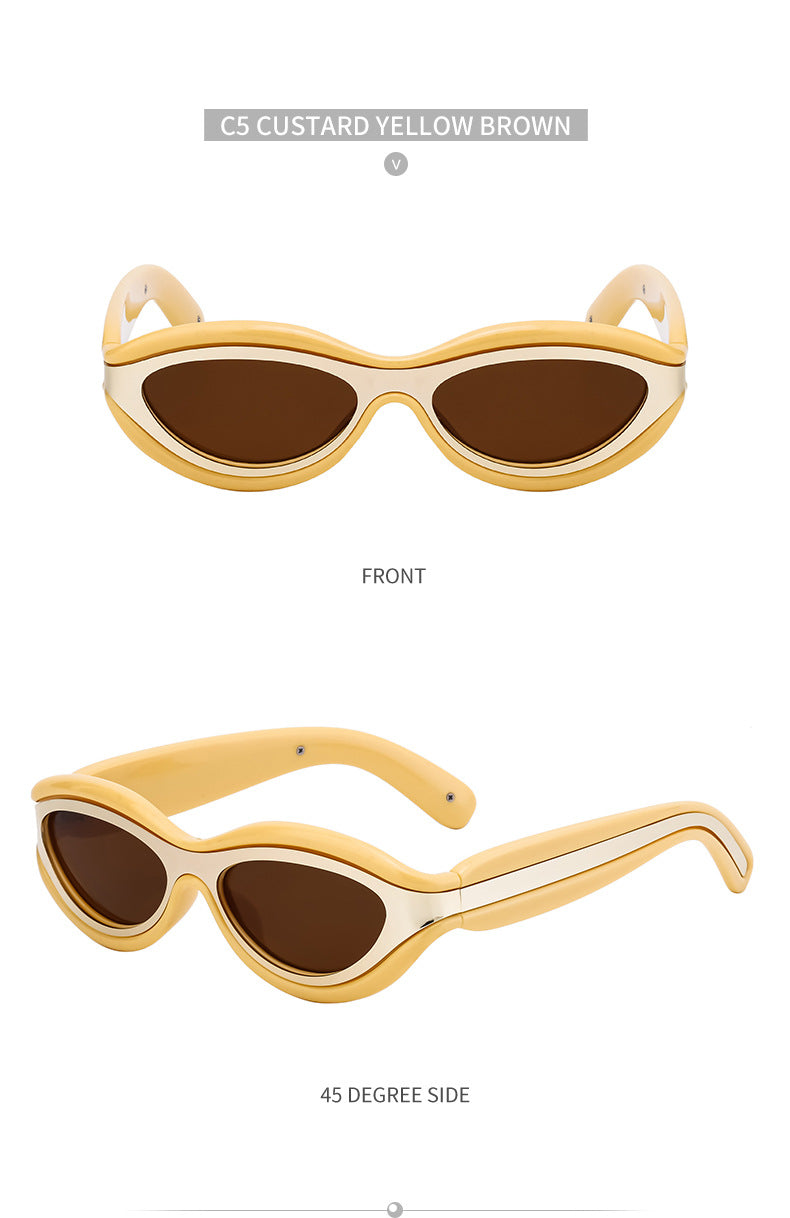 New European and American Y2K Cat Eye Sunglasses for Women Street Style Small Frame Sunglasses for Men Trendy Wholesale sunglasse