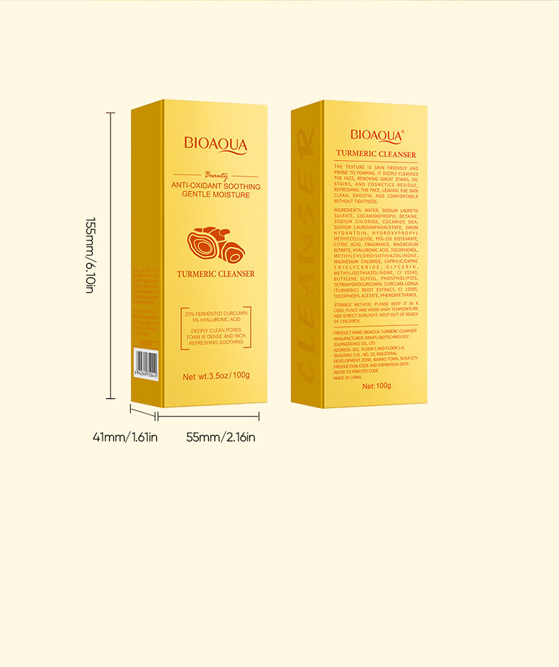 Turmeric Antioxidant Cleanser BIOAOUA Facial Cleansing Cleanser Cross-Border Foreign Trade Wholesale