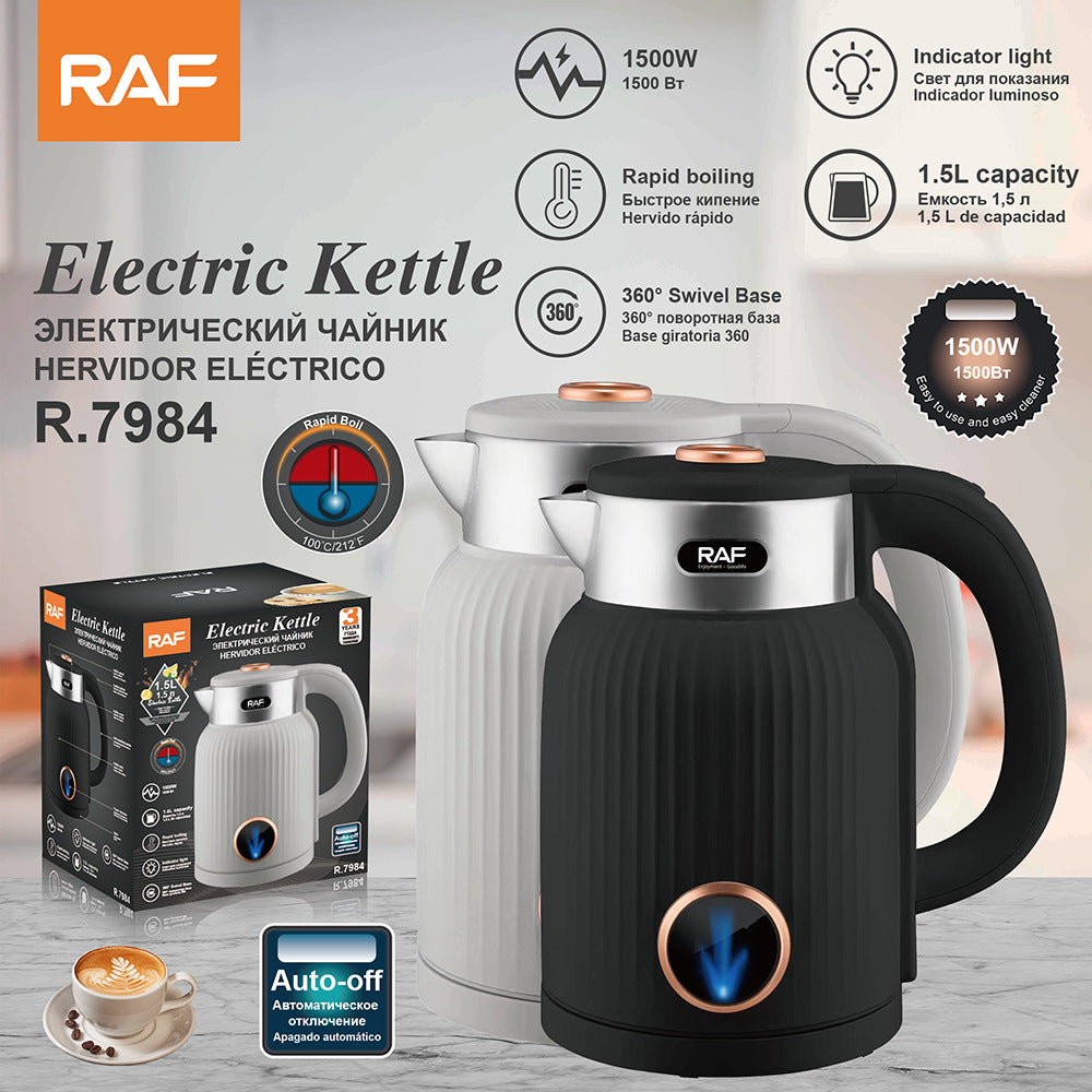 RAF European and American Standard Anti-Dry Burn1.6L Electric Kettle Double Layer Stainless Steel R7984