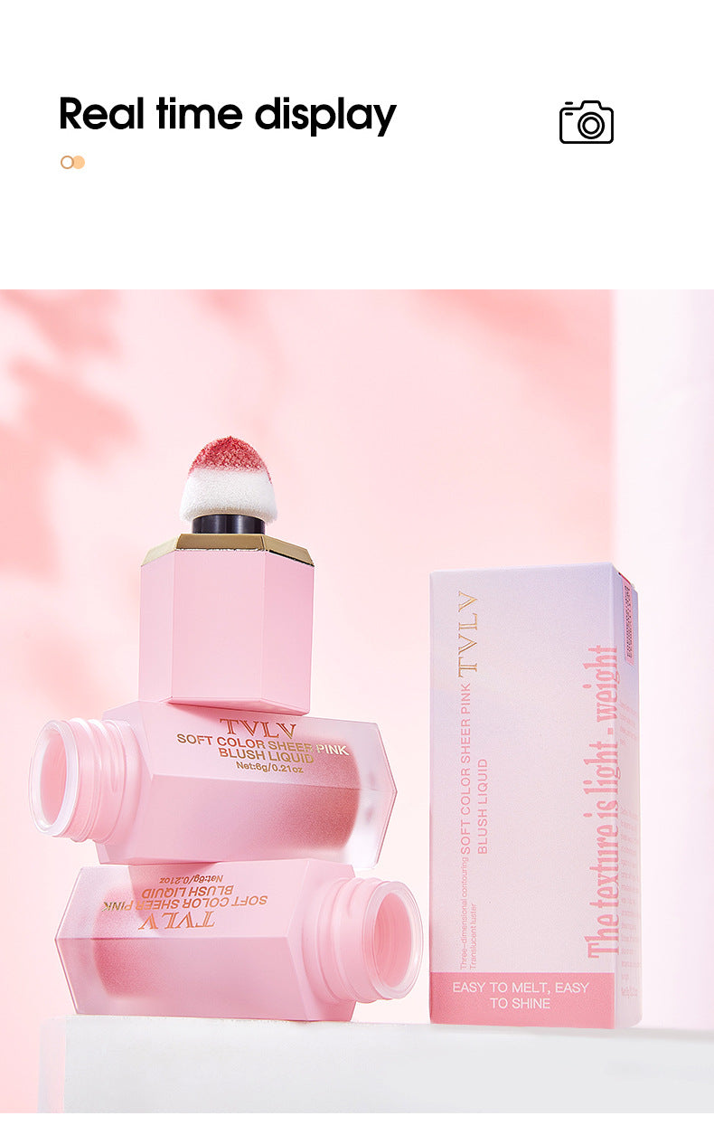 New Product TVLV Liquid Blush Velvet Moisturizing Six-color Lip Glaze Multi-functional Rouge Blush Facial Makeup