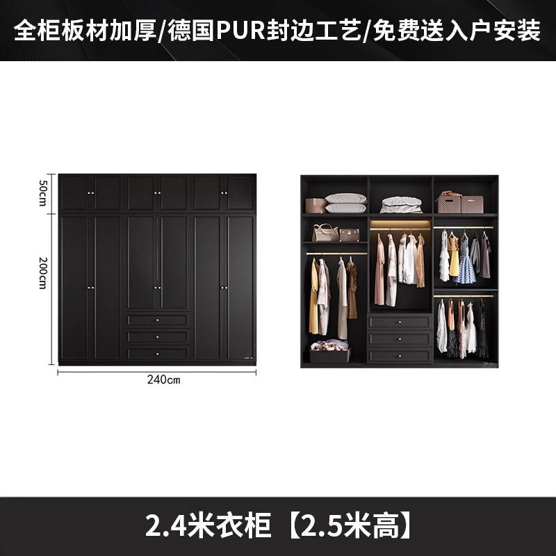 Vintage Style Wardrobe Black Cabinet Wardrobe for Home Bedroom Small Apartment Modern Simple Side Cabinet Top Cabinet Furniture Wardrobe