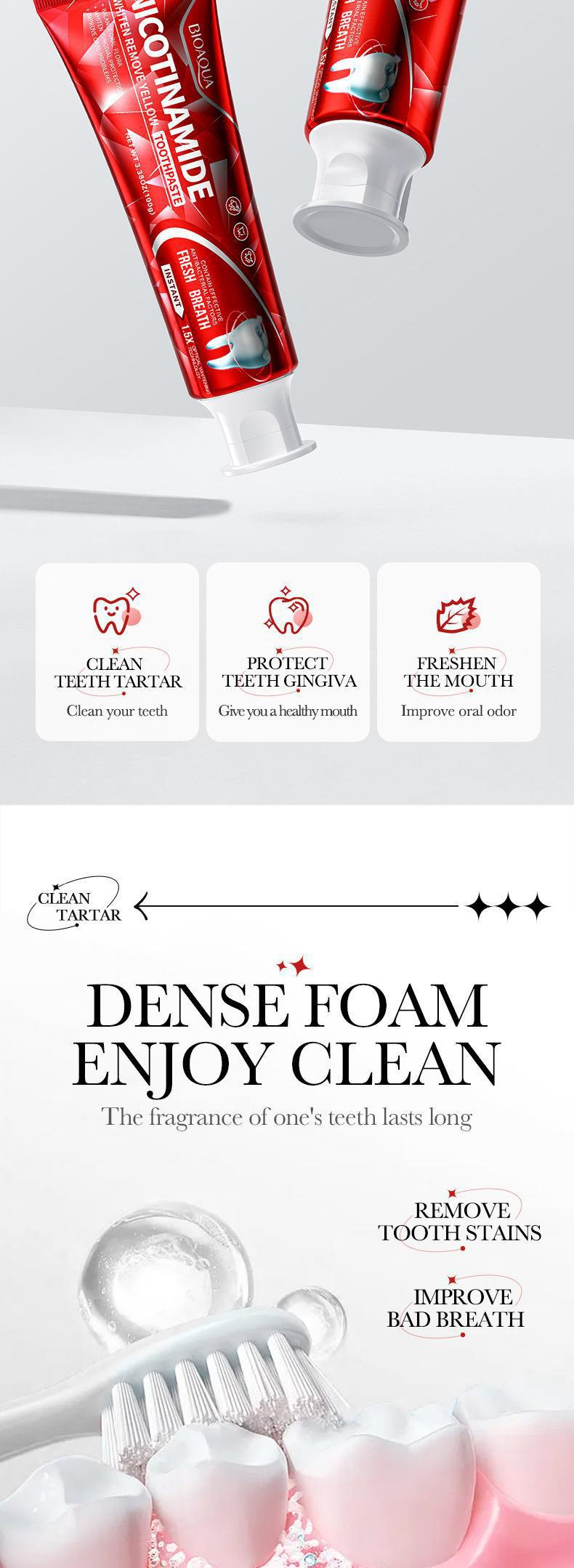 Foreign Trade  BIOAOUA Baking Soda Gum Care Toothpaste Clean the Mouth and Freshen Breath Genuine Toothpaste Wholesale