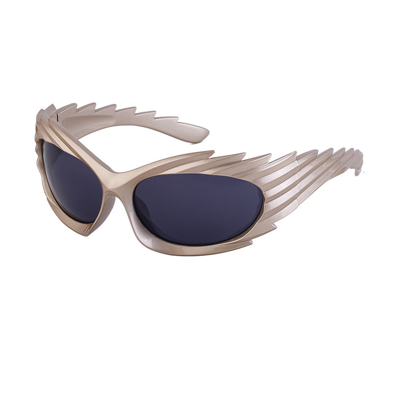 Europe and America Y2K Millennium Windproof Sunglasses for Women Trendy Personality Irregular Shape Sun Protection Sunglasses for Men Cycling Sports Glasses