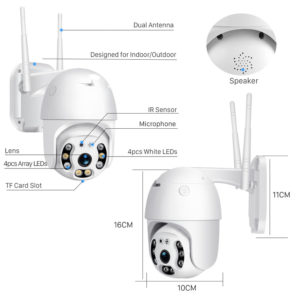 V380Outdoor Wireless Surveillance Camera A6Outdoor Waterproof Surveillance Dome Camera HD Full Color Night Vision Camera