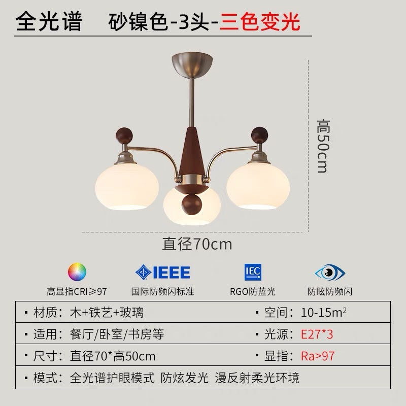 Vintage Retro Solid Wood Living Room Designer Persimmon Pendant Light Vintage French Cream Style Bedroom Living Room Dining Room Light