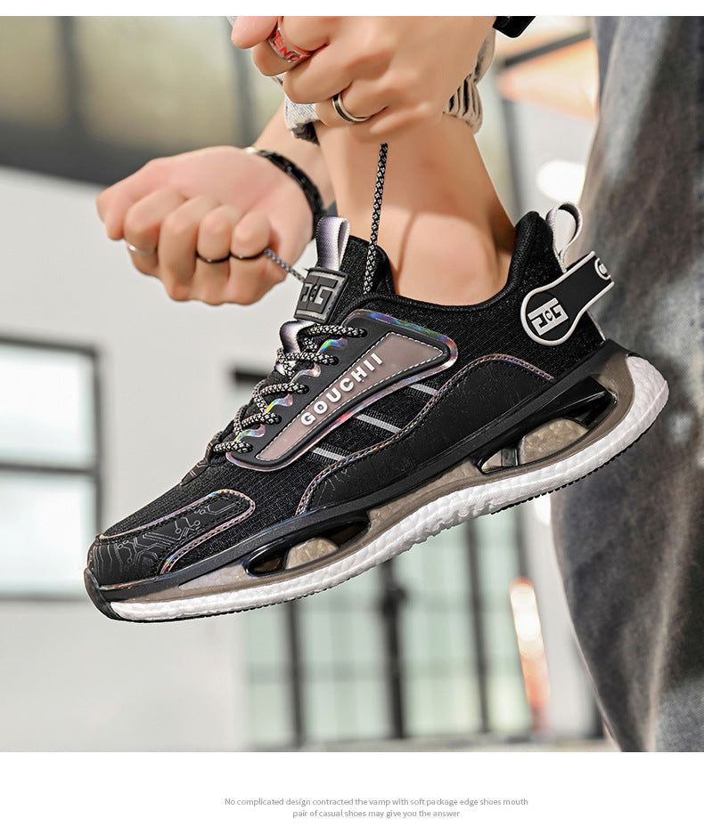 Autumn Hot-Selling Popcorn Rubber Non-Slip Wear-Resistant Sports Running Shoes Mesh Breathable Couple Trendy Casual Shoes