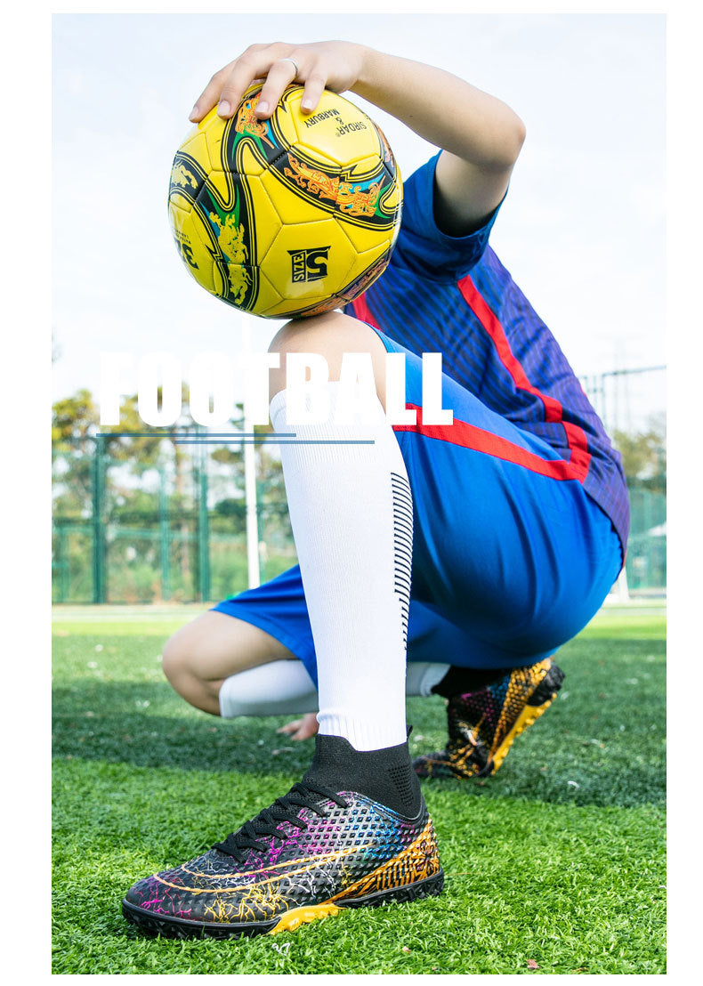 New high-top soccer shoes for men and women AG Spike TF Broken Nail Youth Student Grassland Competition Training Shoes