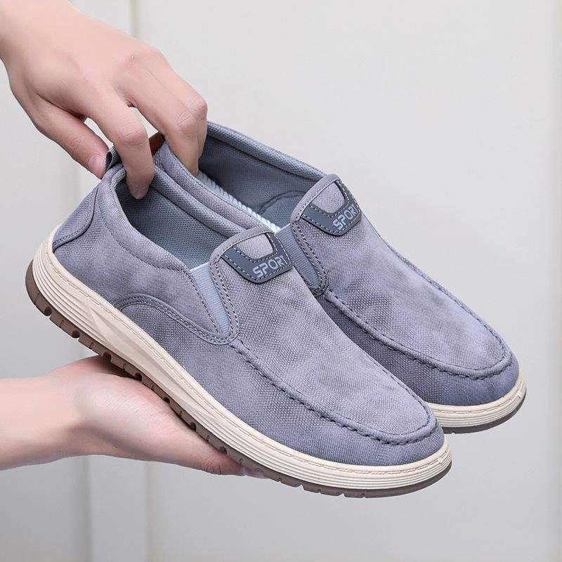 Spring Style Casual Canvas Shoes Versatile Breathable Slip-On Dad Shoes Non-Slip Soft Sole Odor-Resistant Old North Cloth Shoes
