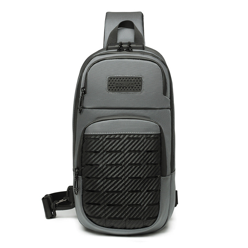 OZUKO Men's Tactical Chest Bag Waterproof Oxford Cloth Crossbody Chest Bag Trendy Outdoor Sports Shoulder Bag