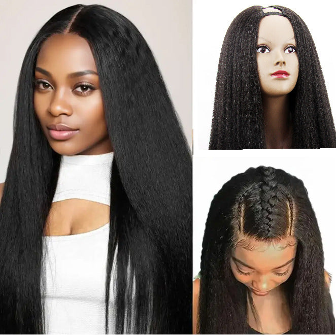 Factory Direct Sale V-part Yaki Straight Wig For Women