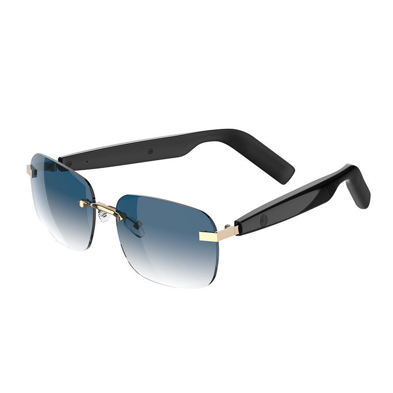 New Fashion Black Technology Smart Bluetooth Glasses UV Protection Call Photo Sunglasses Wireless Headphones Frameless