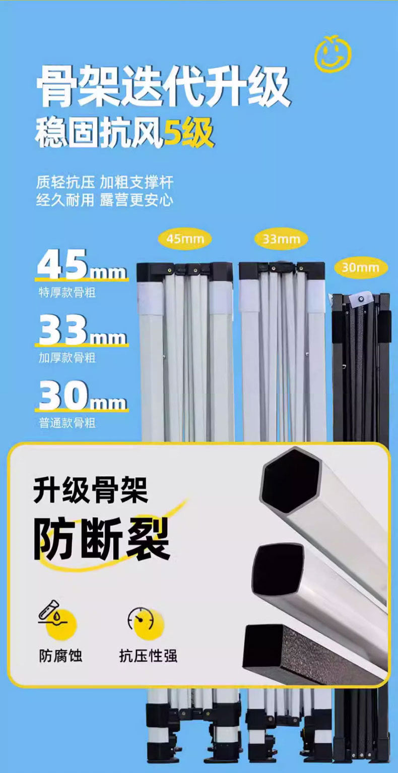 Late Night Food Stall Night Market Tent Surround Cloth for Setting Up Stalls with Four-Sided Transparent Enclosure Four-Legged Umbrella Outdoor Sunshade Foldable Rainproof Shelter