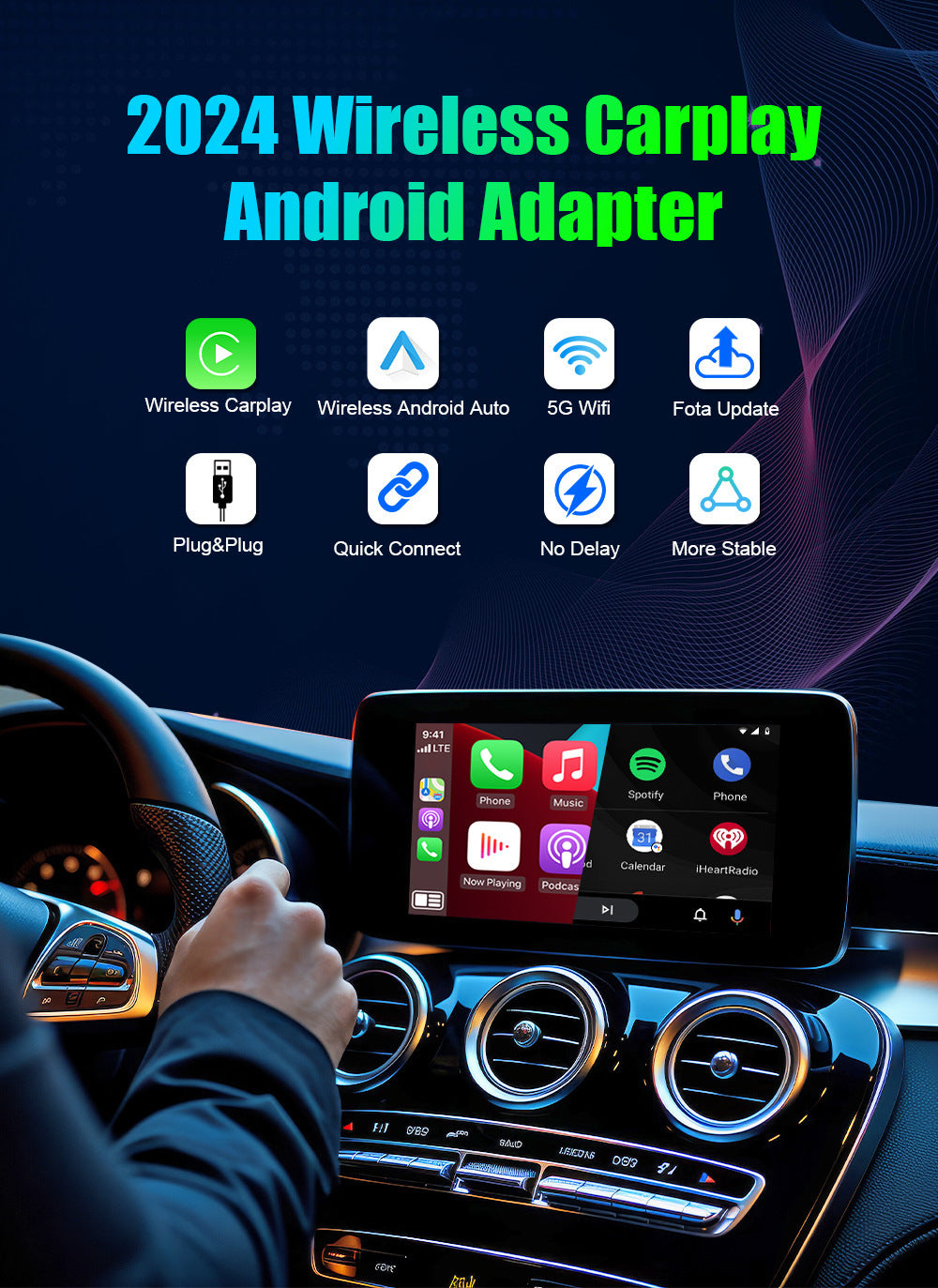 Carplay Original Car Wired to Wireless Box In-Car Smart Adapter auto Navigation Black Box Ai box