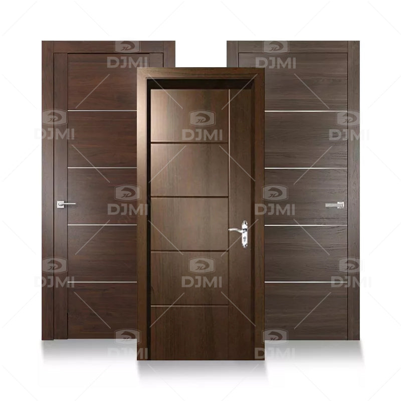 Custom High Quality Apartment Door Luxury Solid Wood Single Design Plain Bedroom Wooden Door for House