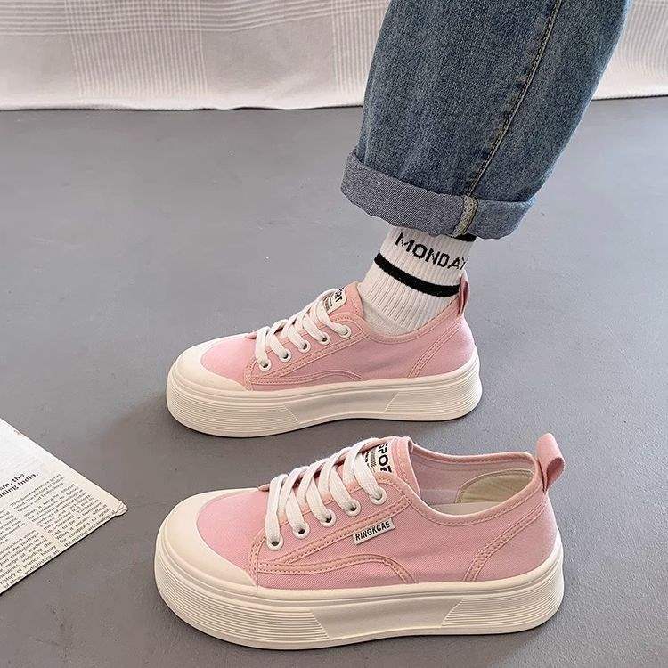 Women's Platform Canvas Shoes2025Summer New Breathable Versatile Casual Thin Height-Increasing White Sneakers