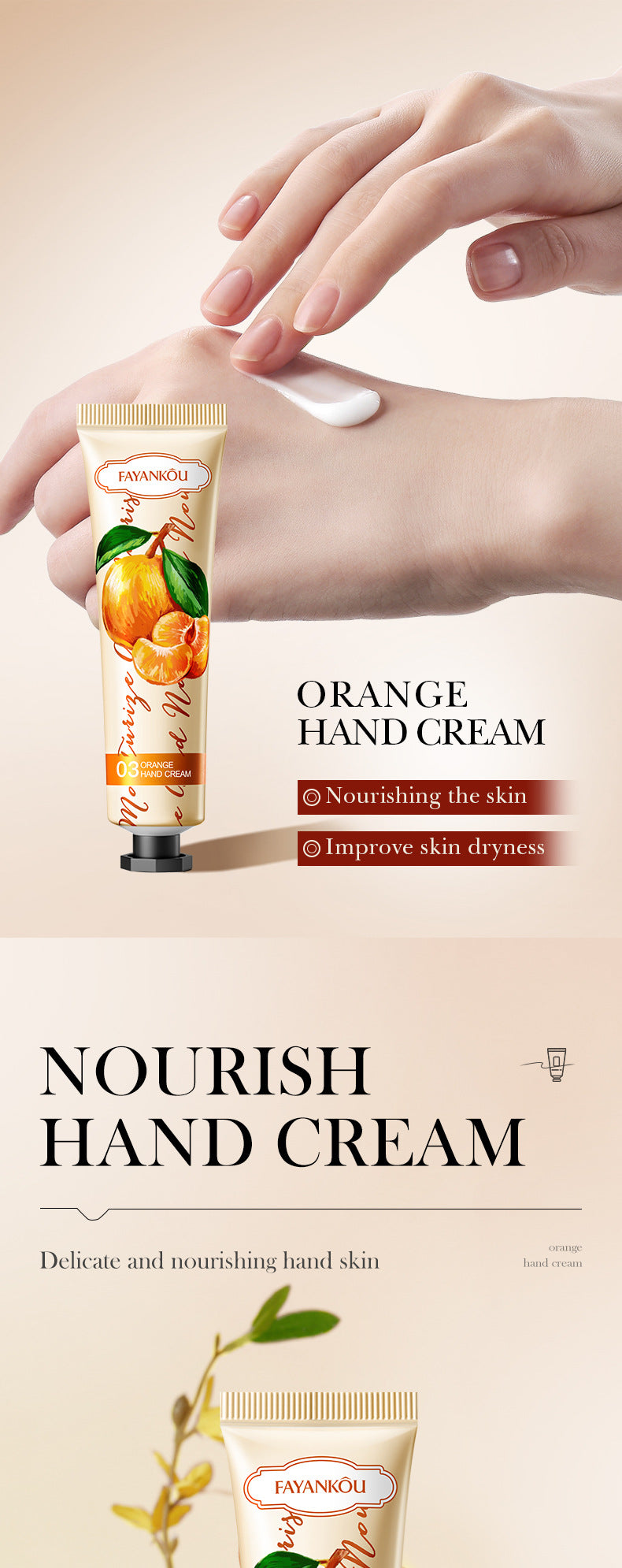 Full English Plant and Fruit Hand Cream FAYANKOU Moisturizing Autumn and Winter Anti-Dry Crack Hand Cream  Foreign Trade Wholesale