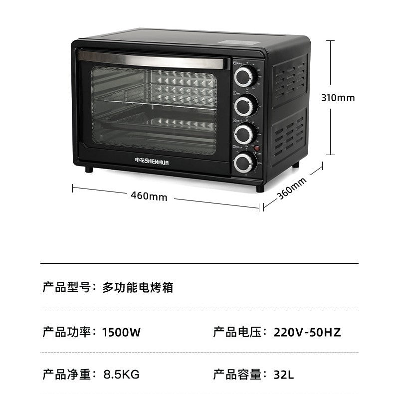 32L Electric Oven Household Mini Multi-Functional Baking Pizza Cake Multi-Functional Large Capacity Oven Roast Chicken