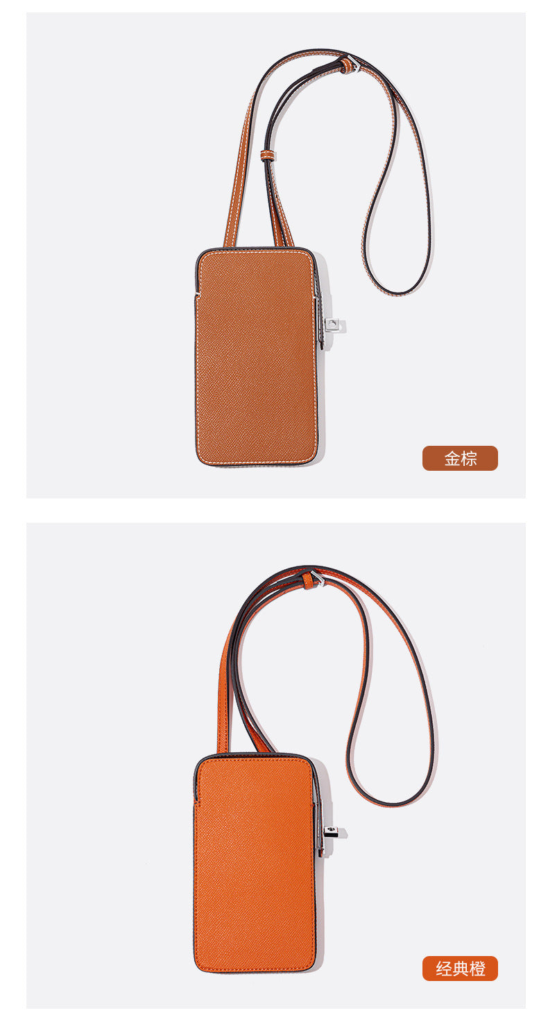 New Fashion Versatile Lock Buckle Phone Bag Solid Color Palm Print Box Bag Simple Mini Crossbody Bag for Women