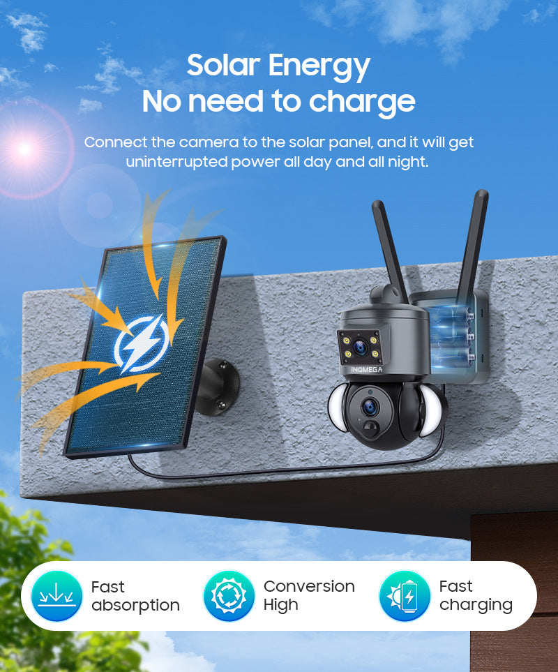 Private Model AOV Solar-powered Camera6MP HD Dual Lens Surveillance Camera UBOX Low Power Monitoring