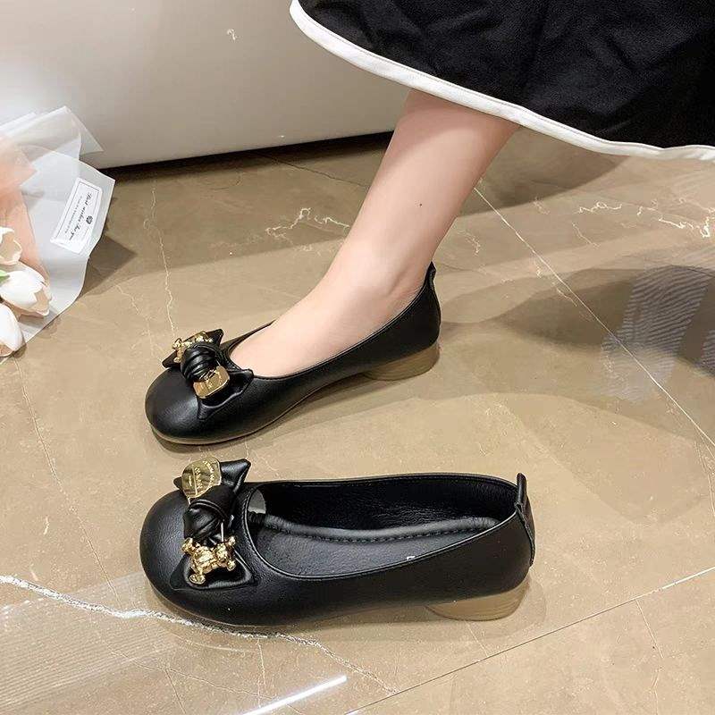 Summer Mary Jane Shoes for Women2025New Versatile British Style Height-Increasing Chunky Heel Slip-On Old Beanie Single Shoes