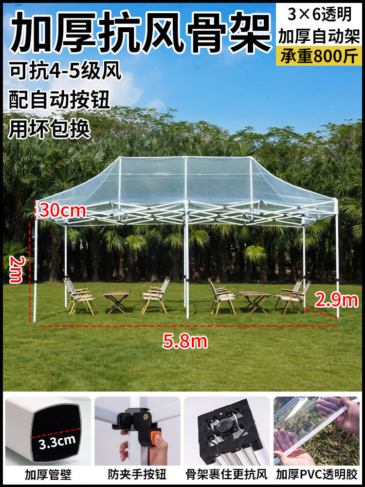 Sunroom Fully Transparent Enclosure Tent Outdoor Rainproof Windproof Balcony Awning Simple Insulation Flower Room Sunshade