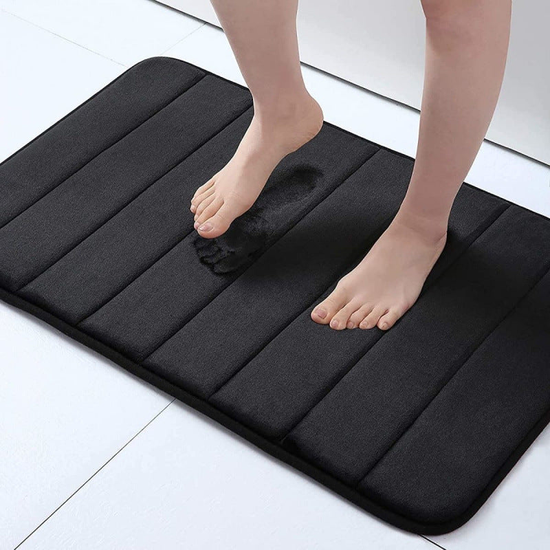 Striped Quilted Coral Fleece Floor Mat Manufacturer Wholesale Bathroom Mat Dropshipping Carpet