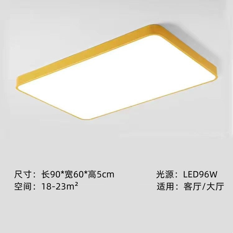 Home Living Room Lamp Rectangular Creative Macaron Ceiling Lamp Room Lamp Modern Simple Iron Art led Bedroom light