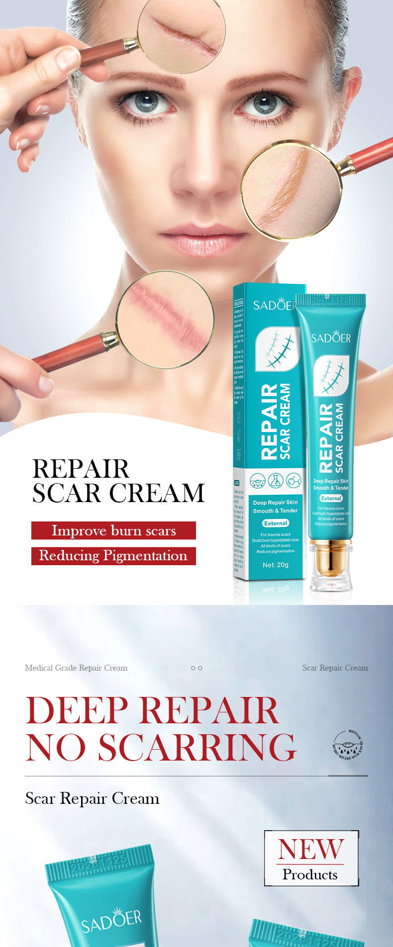 Full English Scar Serum SADOER Hydrating, moisturizing, rejuvenating, nourishing face cream  foreign trade wholesale