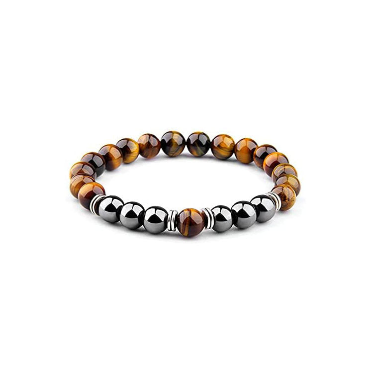 Hot-Selling Tiger Eye Stone Black Gallstone Bracelet Unisex Silver Bracelet Manufacturer Direct Wholesale