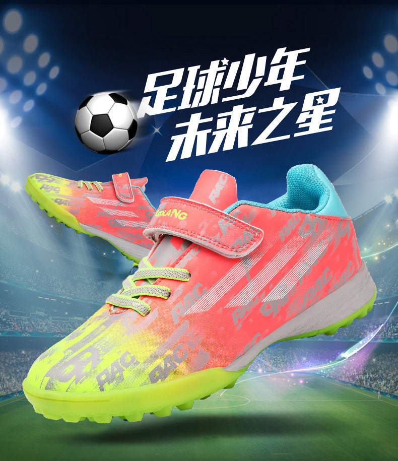 New Children's Magic Sticker Broken Nail Training Football Shoes Girls Boys Primary School Students Competition Training Sneakers