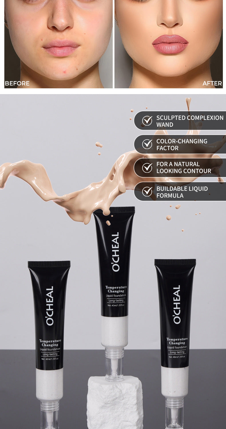 Color-Changing Foundation40ml Wheat Color Acne Scar Dark Circles Concealer Coverage Bare Skin Foundation Cream Version
