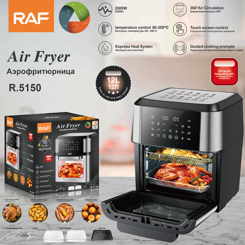 RAF European Standard Large Capacity Air Fryer12L Multifunctional Household Electric Deep Fryer with Visual Intelligent Touchscreen and Oil-Free