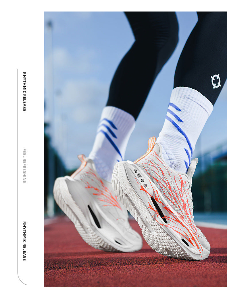 Red Rabbit9pro Winter New Leather Fleece-Lined Warm Running Shoes for Teenagers with Real Carbon Plate Training Sports Shoes