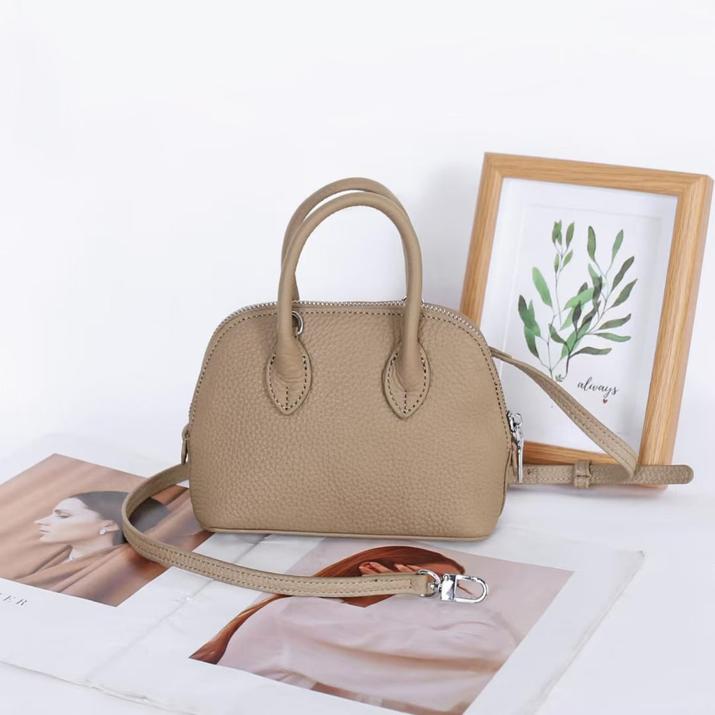 Shiling Mini Shell Bag Genuine Leather Simple Fashion Women's High-end Shoulder Crossbody Handbag mini Small Bag for Women
