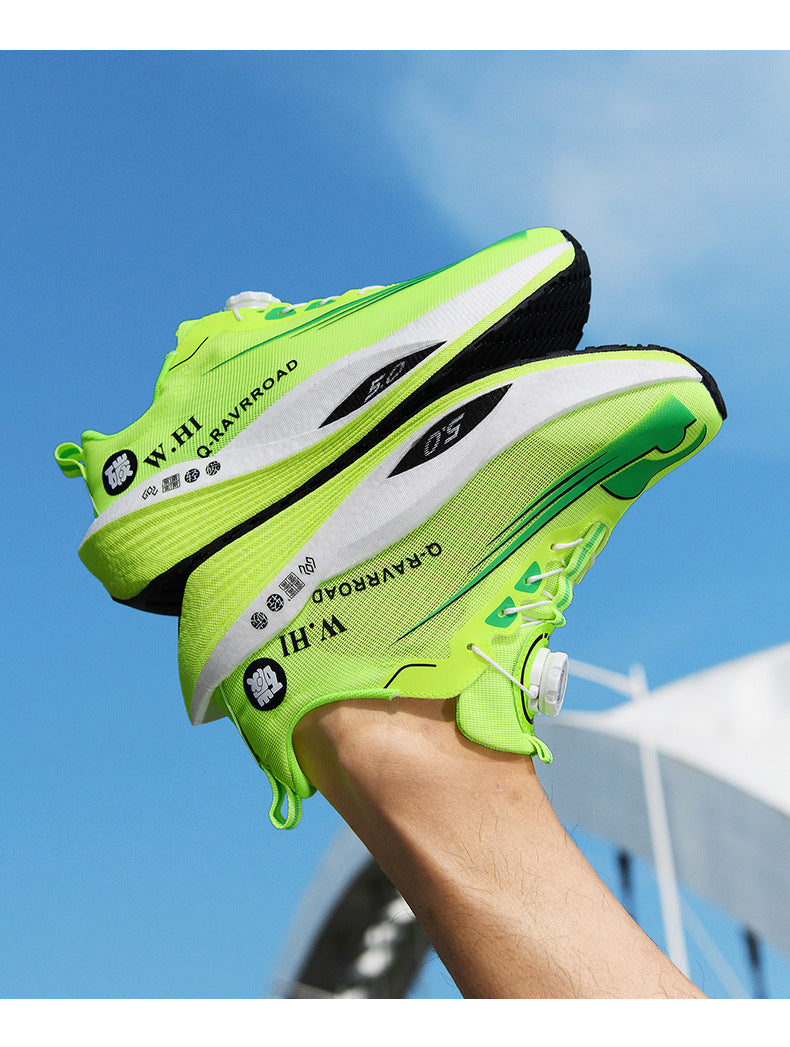 2025Autumn Winter New Style Real Explosive Carbon Plate Soft Sole Wear-Resistant Sports Shoes Parent-Child Rotating Buckle Comfortable Shock Absorption Rebound Running