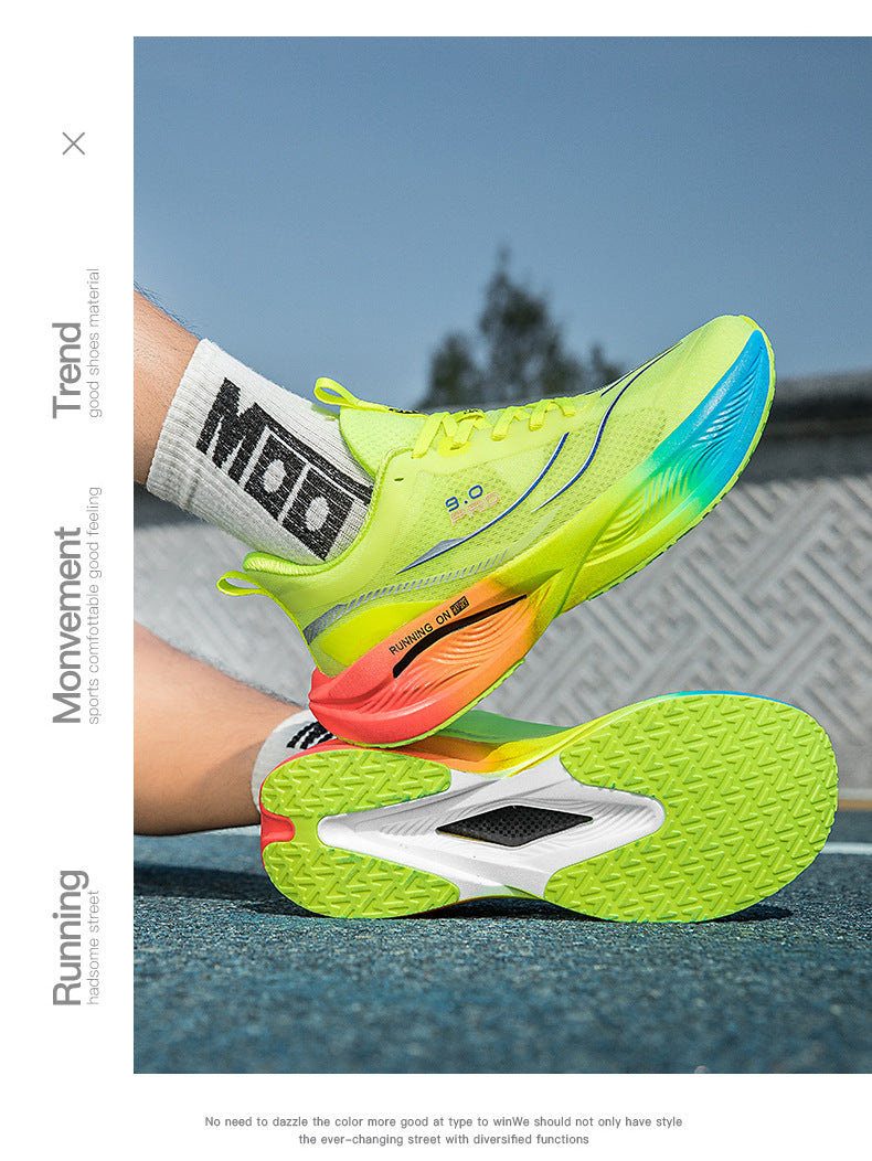 Red Rabbit9pro Luminous Carbon Plate High Elastic Cushioning Women Running Shoes Men Autumn Racing Training Non-Slip Cushioning Sneakers