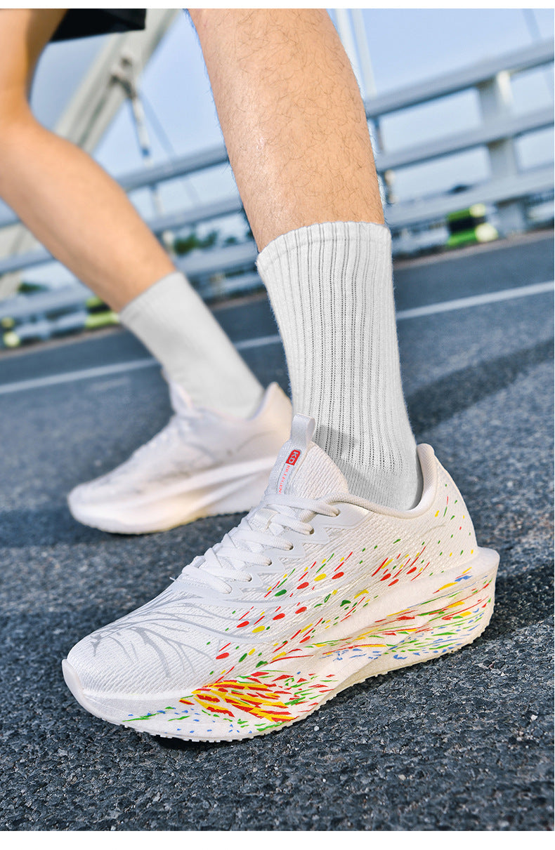 2025New Ultra-Light Shock-Absorbing Soft Sole Sports Shoes for Men and Women, Versatile, Wear-Resistant, Non-Slip, Racing Carbon Plate Running Shoes