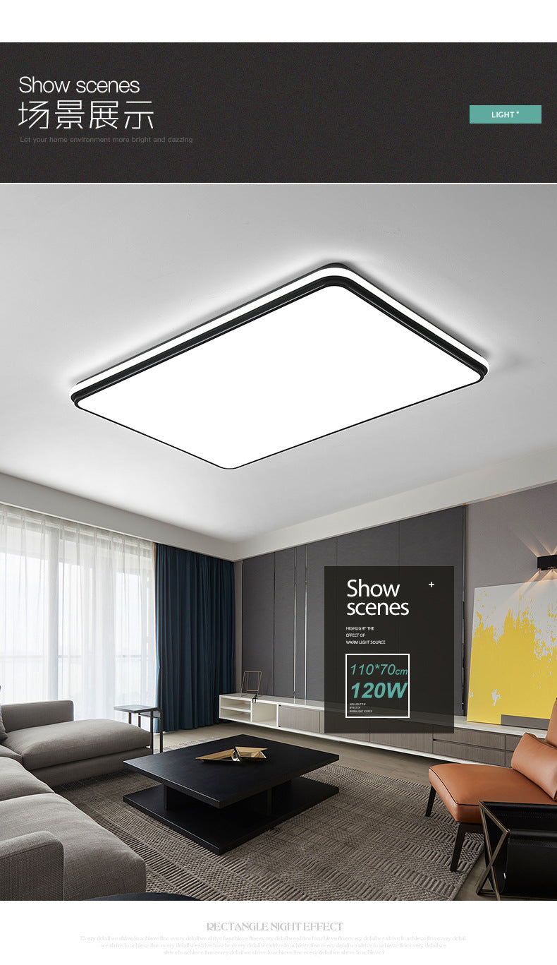 Living Room Main Light Modern Simple Elegant Ultra Bright Rectangular led Ceiling Lamp Study Bedroom Lamp Zhongshan Lighting