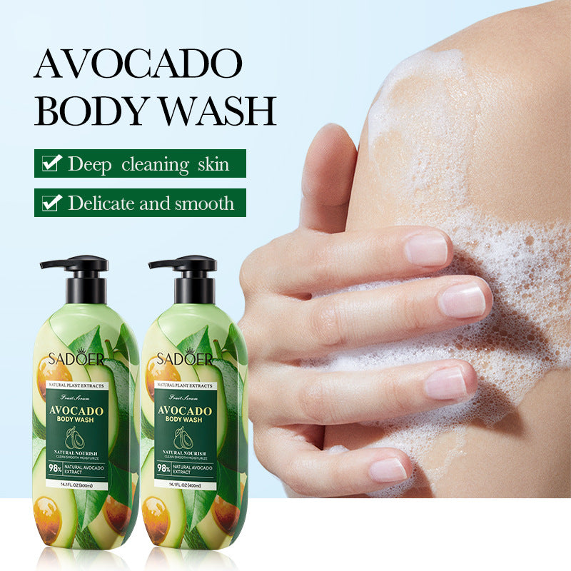 Full English Fruit Body Wash400ml SADOER Coconut Cleansing Avocado Shower Milk  Foreign Trade Wholesale