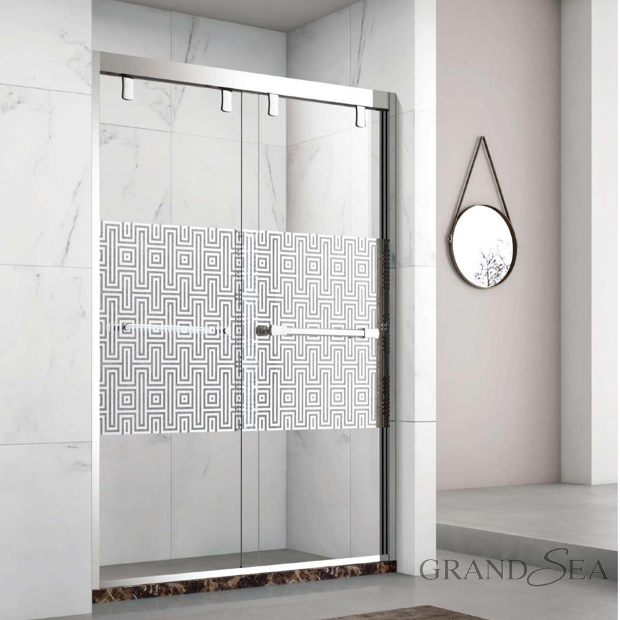 3 Panel Sliding Standard Shower Door Design With High Accessory