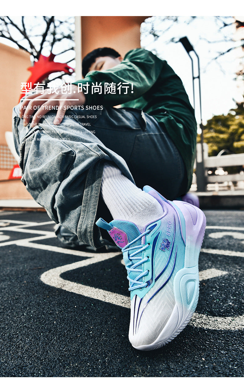 Hot-Selling Youth Mandarin Duck Breathable Basketball Shoes Outdoor Practical Wear-Resistant Non-Slip Couple Style Training Sports Shoes