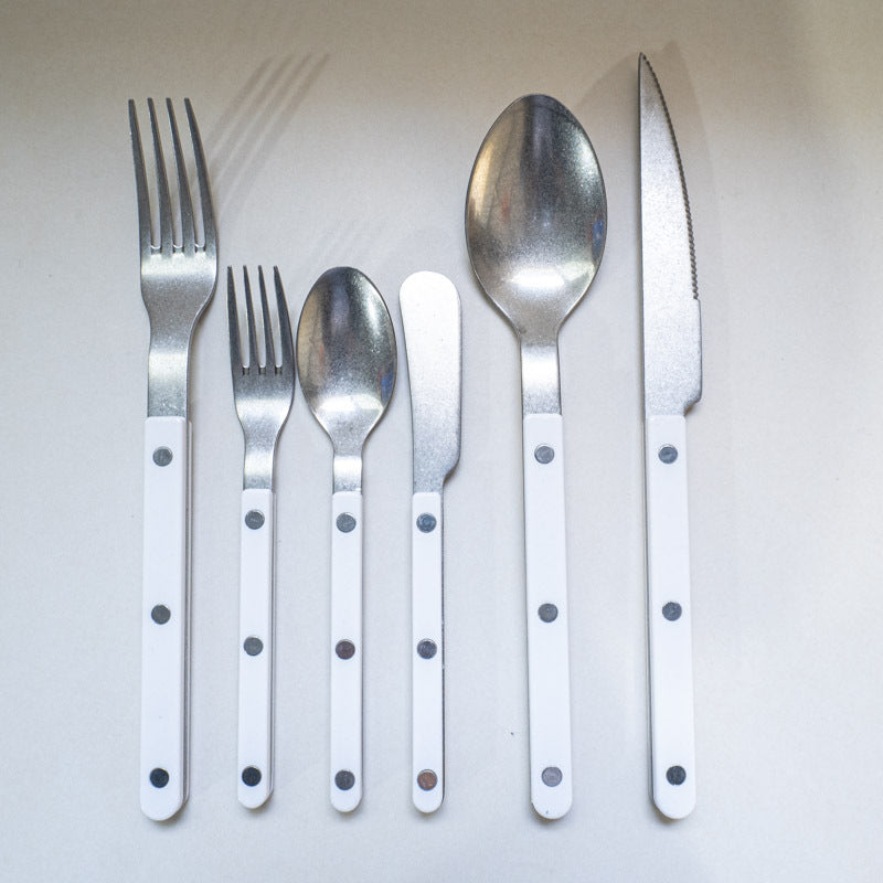 ins Western Dining Tableware ABS Rivet Handle Creative Korean Tableware Clip Handle304Stainless Steel Tableware Snowflake Distressed