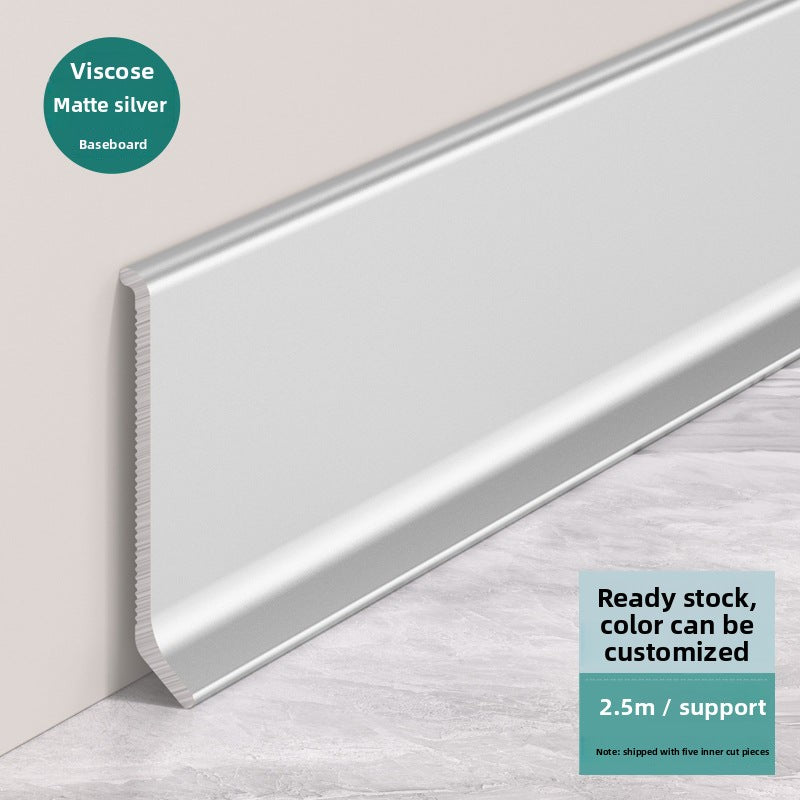Aluminum alloy baseboard minimalist and ultra-thin4/6/8cm Self-adhesive, no-drill stainless steel metal baseboard wholesale